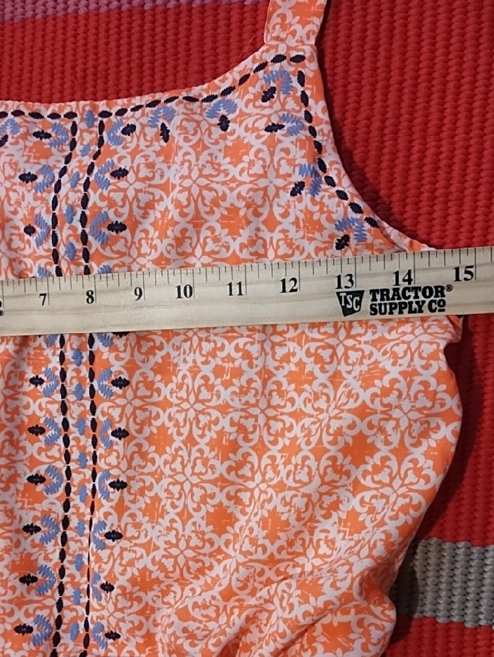 My Michelle Orange Printed Spaghetti-Strap Dress with Blue Accents Girl's Large. - Picture 7 of 11